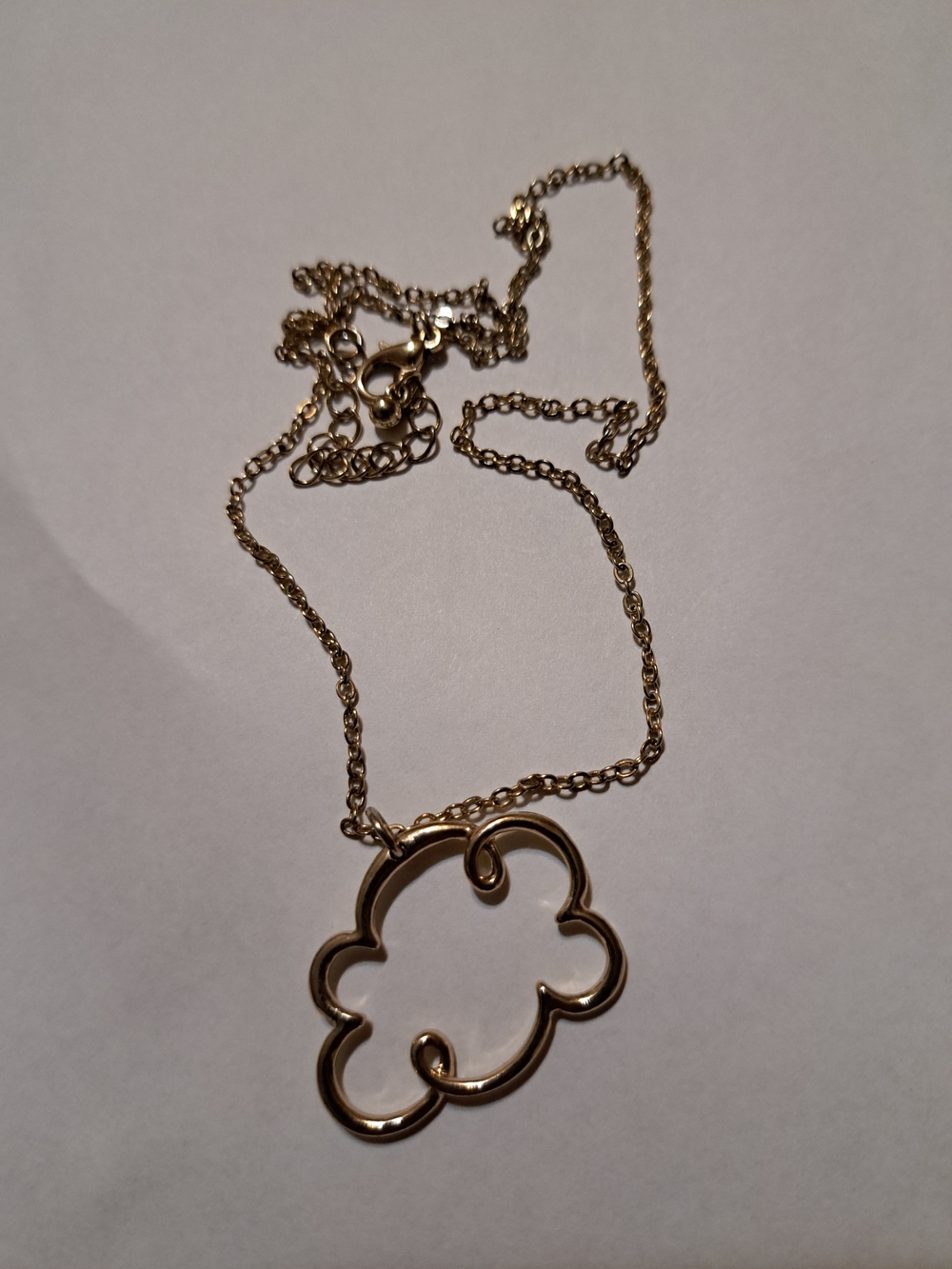 Gold Cloud Outline Pendant Necklace - Women's Jewelry